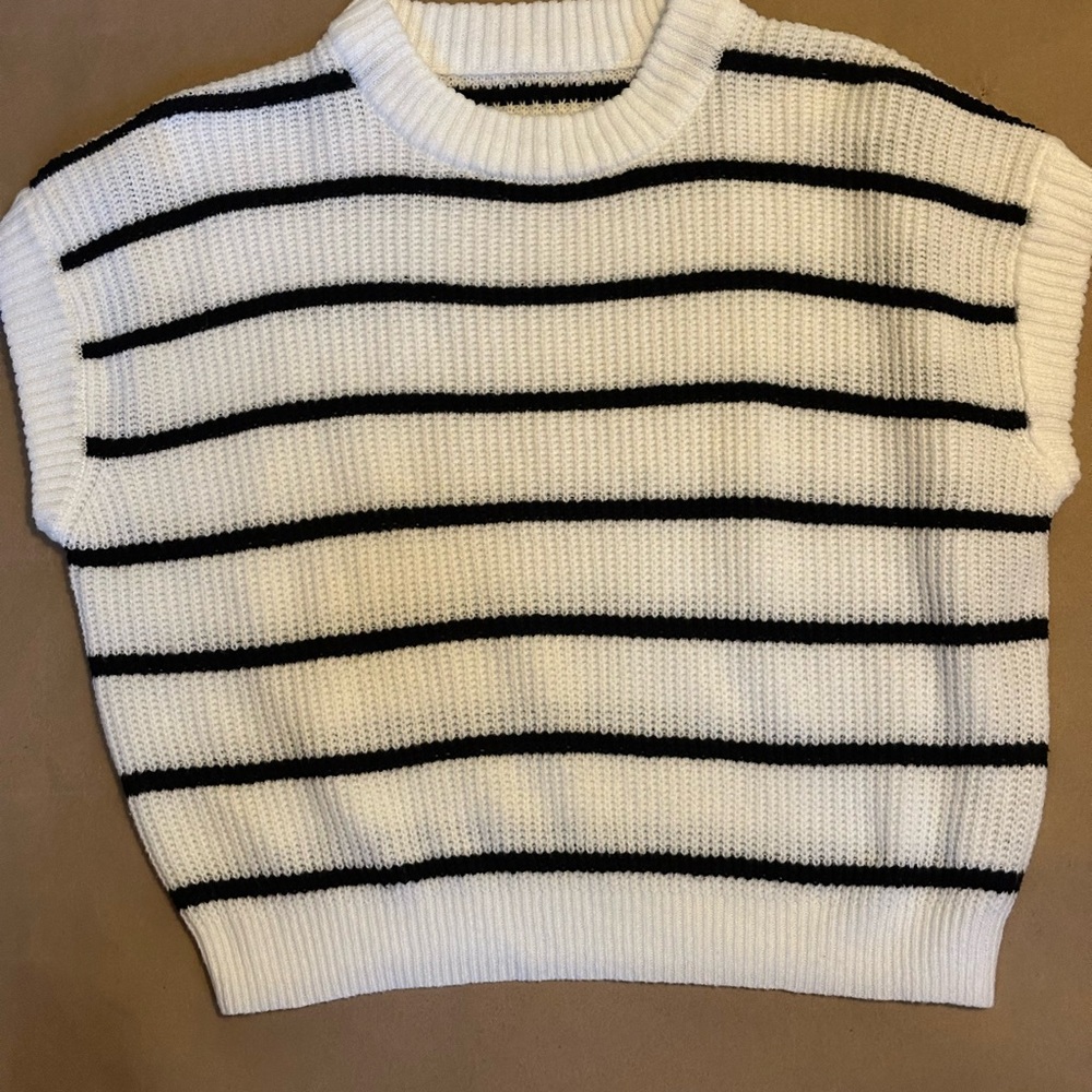 SHEIN Black and White Striped Sweater